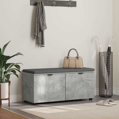 vidaXL Predsieňová lavica s vankúšom Betónovo Sivá 100 x 38 x 46 cm