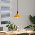 VidaXL Závesná lampa výškovo nastaviteľná E27 lesk žltá Ø 31 cm kov