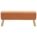 vidaXL lavička 110 x 30 x 45 cm Skutočná koža Hnedá