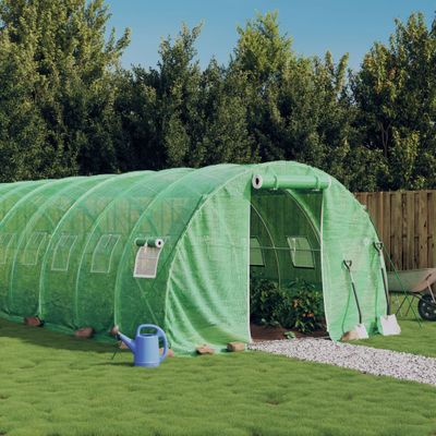 vidaXL Fóliovník s oceľovým rámom zelený 24 m² 8x3x2 m