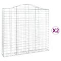 vidaXL Oblúkové gabiónové koše 2ks 200x30x180/200cm pozinkované železo