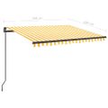 vidaXL Ručne zaťahovacia markíza s LED 3,5x2,5 m žltá a biela