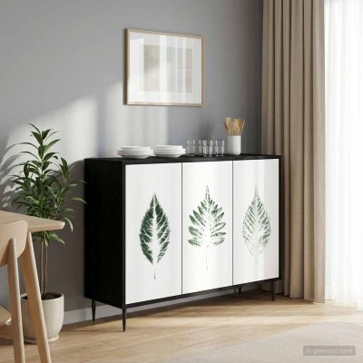 vidaXL Servírovacia skriňa HANAU Čierny dub 102 x 33 x 76 cm