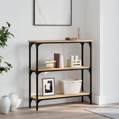 vidaXL Konzolový stolík, dub sonoma, 75x22,5x75 cm, imitácia dreva