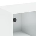 vidaXL Vysoká skrinka s dvierkami biela 68x37x142 cm kompozitné drevo