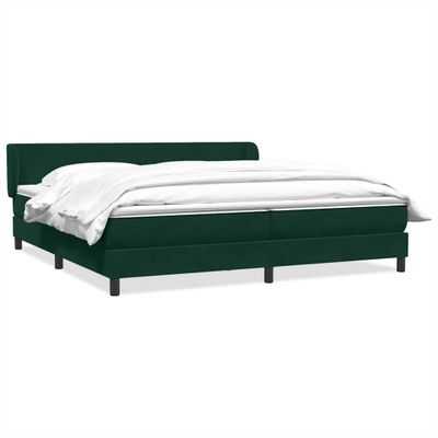 vidaXL Posteľný rám boxsping s matracmi tmavozelená 200x220 cm zamat