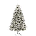 vidaXL Umelý Sklápací Vianočný Stromček 300 LED Zelená a biela 210 cm