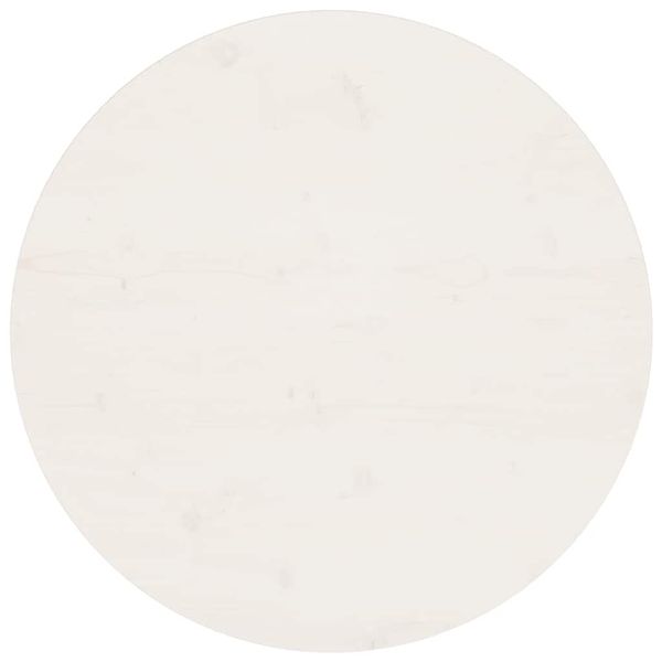 vidaXL Stolová doska biela Ø70x2,5 cm masívna borovica