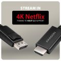 AXAGON RVD-HI20C2, DisplayPort -> HDMI 2.0b redukce / kabel 1.8m, 4K/60Hz Kabel, DisplayPort (M) na HDMI 2.0a (M), 4K/60Hz, HDCP 2.3, 1,8m, cerný