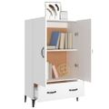 vidaXL Vysoká skrinka biela 70x31x115 cm spracované drevo