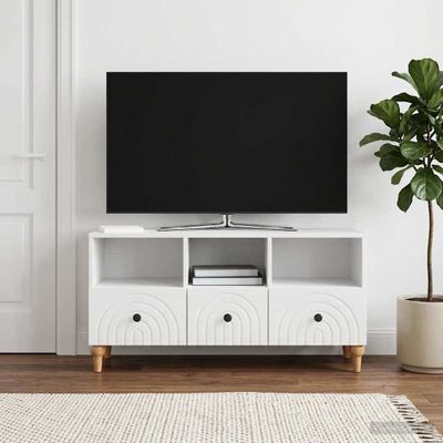 vidaXL TV skrinka 102 x 34,5 x 50 cm Vysoký Lesklý Biely