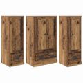 vidaXL Highboard 3 ks Staré drevo 132 x 35,5 x 103,5 cm