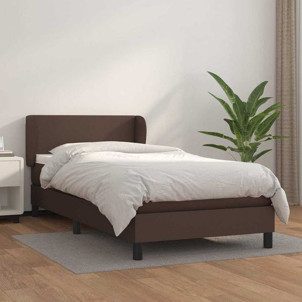 vidaXL Boxspring posteľ s matracom hnedá 80x200 cm umelá koža