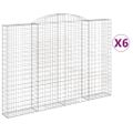 vidaXL Oblúkové gabionové koše 6ks 300x30x200/220cm pozinkované železo