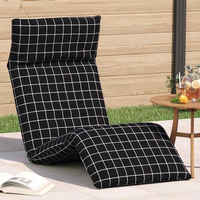vidaXL Skladacie ležadlo s čiernym kockovaným vzorom 175x54x8,5 cm, oxfordská látka
