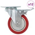 vidaXL Otočné kolieska 12 ks, 100 mm