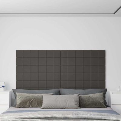 vidaXL Nástenné panely 12 ks tmavosivé 90x15 cm zamatové 1,62 m²