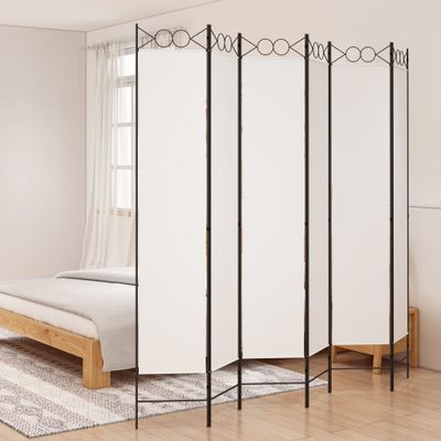 vidaXL 6-panelový paraván biely 240x220 cm látkový