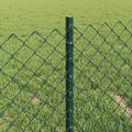 vidaXL Sieťový plot s stĺpom 25 x 0,4 m PVC potiahnutá oceľ Zelená