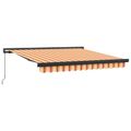 vidaXL Sklopná markíza Žltá a oranžová 300 x 250 cm Plátno a hliník