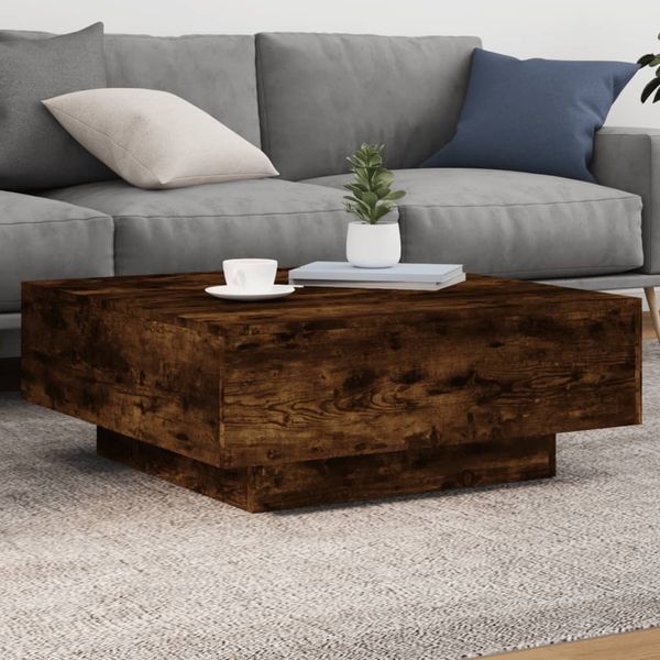 vidaXL Konferenčný stolík dymový dub 80x80x31 cm kompozitné drevo