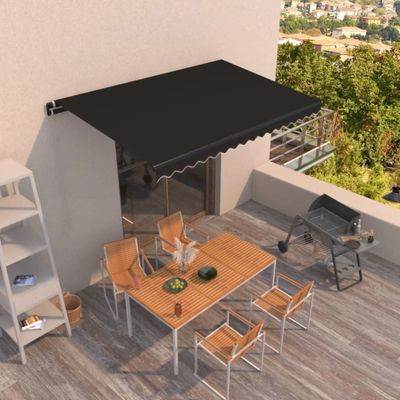 vidaXL Ručne zaťahovacia markíza 400x350 cm antracitová