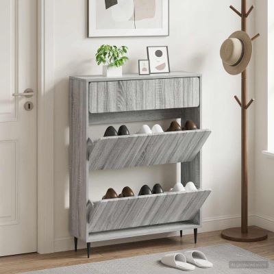 vidaXL Skriňa na topánky ZWOLLE 78 x 24 x 103 cm Kompozitné drevo