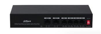 Dahua 6-port PoE prepínač (4x PoE, Unmanaged)