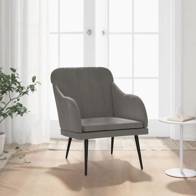 vidaXL Kreslo tmavosivé 63x76x80 cm zamat