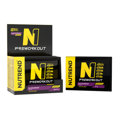 N1 Pre-Workout - Nutrend, čierne ríbezle, 10 x 17 g