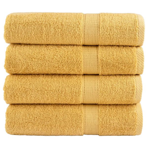 vidaXL Prémiové osušky SOLUND 4 ks zlaté 100x150 cm 600 g/m2