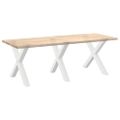 vidaXL Nohy k jedálenskému stolu v tvare X, 3 ks, biele, 90 x (72-73) cm, oceľové