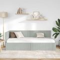 vidaXL Rohový rám postele Svetlosivá 90 cm x 200 cm Zamat