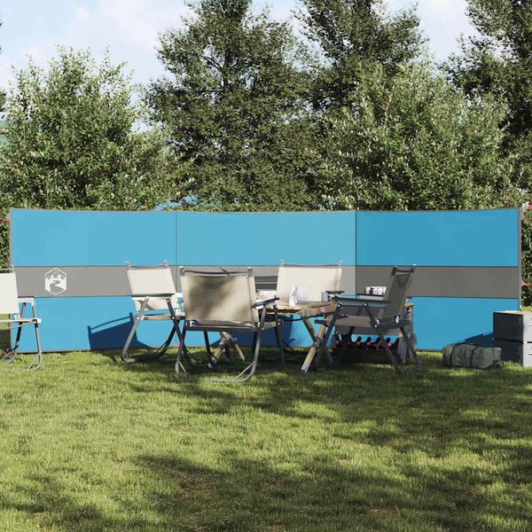 vidaXL Kempingový vetrolam modrý 490x123 cm vodeodolný