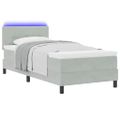 vidaXL LED box s pružinami Svetlosivá 90 x 200 cm Zamat