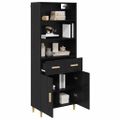 vidaXL Highboard Čierny dub 69,5 x 32,5 x 180 cm Kompozitné drevo