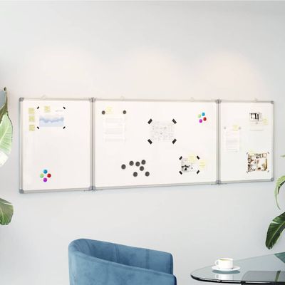 vidaXL Magnetická biela tabuľa skladacia 160x50x1,7 cm hliník