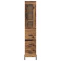 vidaXL Highboard Staré drevo 34,5 x 34 x 180 cm Kompozitné drevo