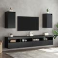 vidaXL Nástenné skrinky 2 ks čierne 30x30x60 cm masívna borovica