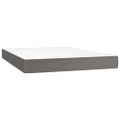 vidaXL Boxspring posteľ s matracom a LED sivá 140x200 cm umelá koža