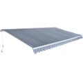 vidaXL Skladacia markíza, manuálna 600 cm, modrá/biela