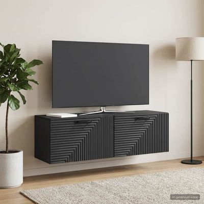 vidaXL Nástenná TV skrinka Čierna 98 x 31 x 30 cm Kompozitné drevo