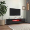 vidaXL TV skrinka s LED svetlami lesklá čierna 160x35x40 cm