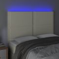 vidaXL Čelo postele krémové 144x5x118/128 cm umelá koža