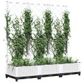 vidaXL Záhradný kvetináč s mriežkou biely 120x40x121,5 cm PP