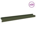 vidaXL Obrubník trávnika 20 ks 100 x 10 x 8 cm Oceľ Olivovo zelená