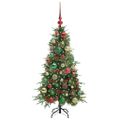 vidaXL Umelý Sklápací Vianočný Stromček Zelená 120 cm PE a PVC