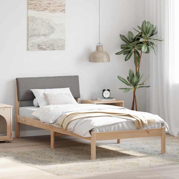 vidaXL Rám postele Hnedá a taupe 90 x 190 cm Borovicový masív