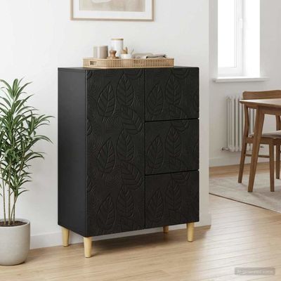 vidaXL Servírovacia skriňa Čierna 66 x 34,5 x 90 cm Kompozitné drevo