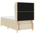 vidaXL Posteľ s pružinovým rámom Krémová 200 x 100 cm látka